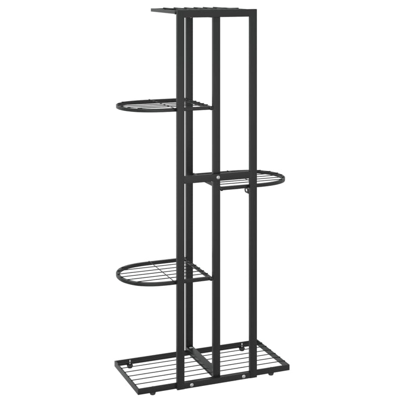 vidaXL fekete 5 szintes acél virágtartó állvány 43 x 22 x 98 cm