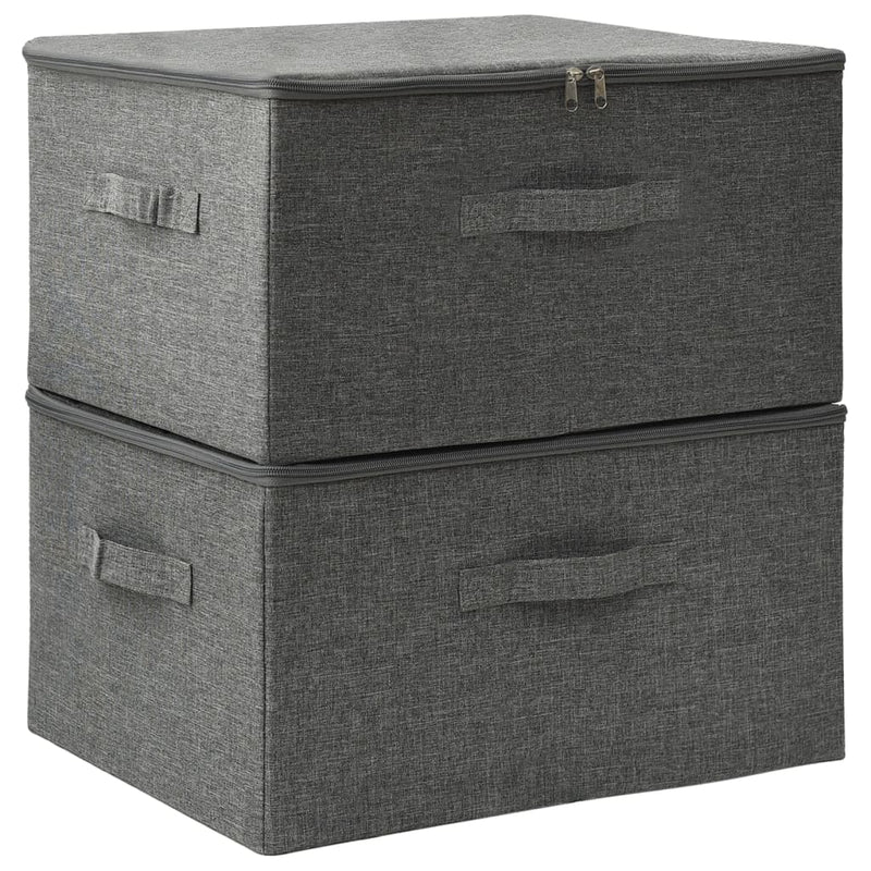 vidaXL 2 db antracitszürke szövet tárolódoboz 43x34x23 cm