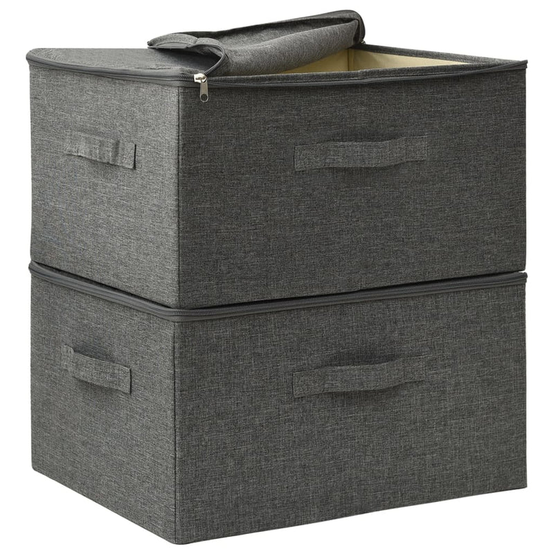 vidaXL 2 db antracitszürke szövet tárolódoboz 43x34x23 cm