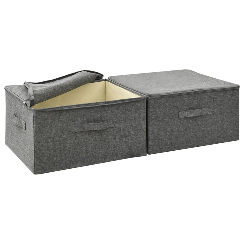 vidaXL 2 db antracitszürke szövet tárolódoboz 43x34x23 cm