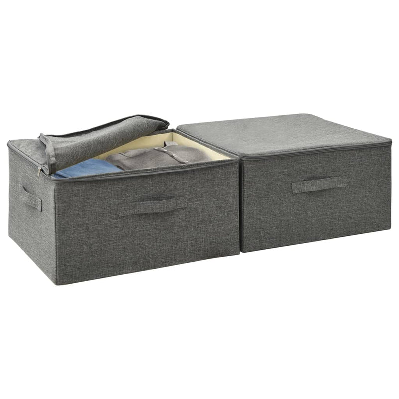 vidaXL 2 db antracitszürke szövet tárolódoboz 43x34x23 cm