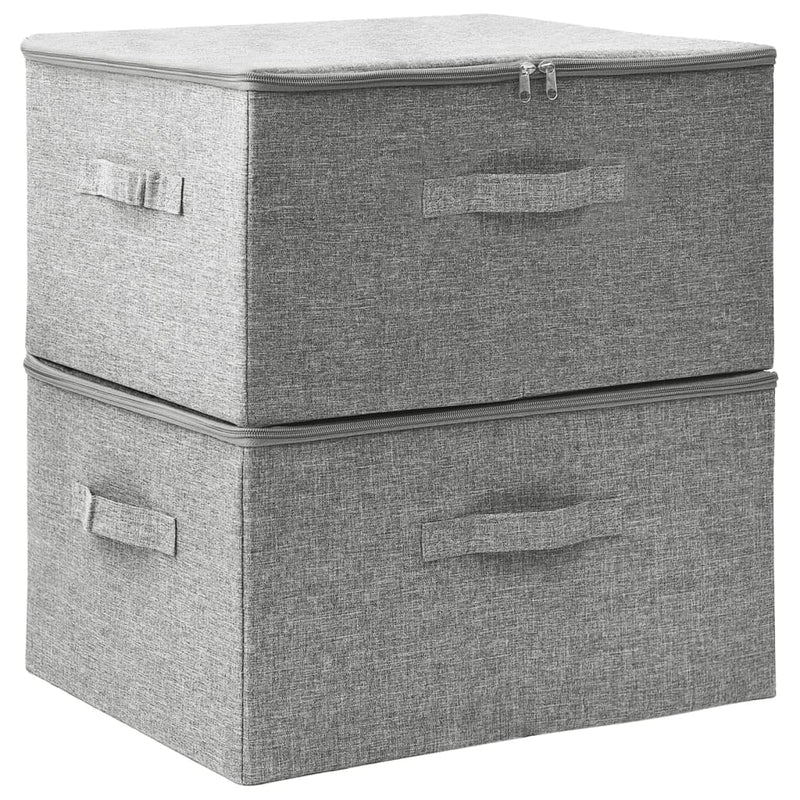 vidaXL 2 db szürke szövet tárolódoboz 43 x 34 x 23 cm