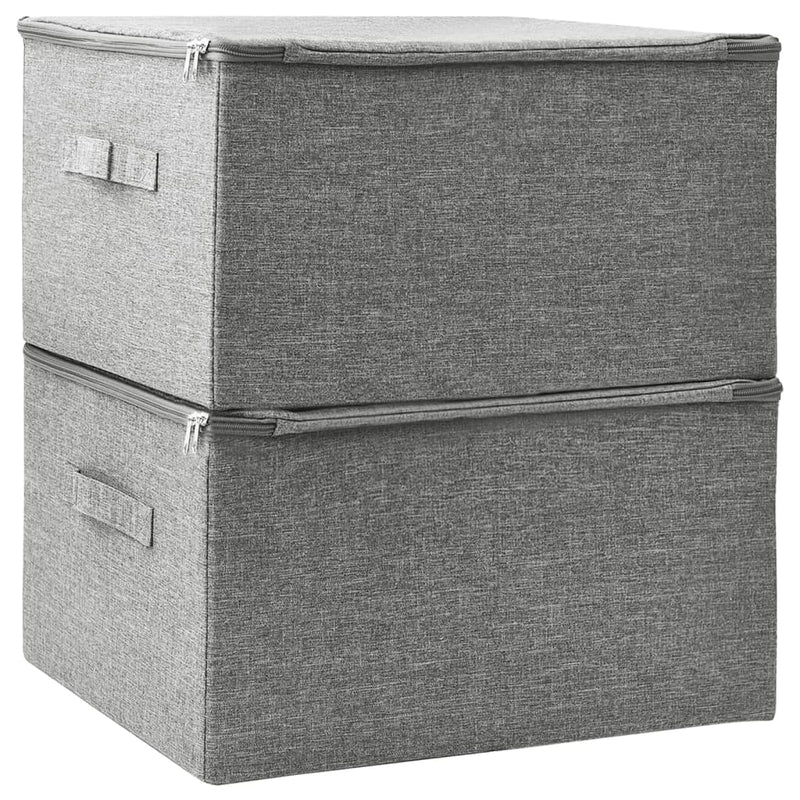 vidaXL 2 db szürke szövet tárolódoboz 43 x 34 x 23 cm