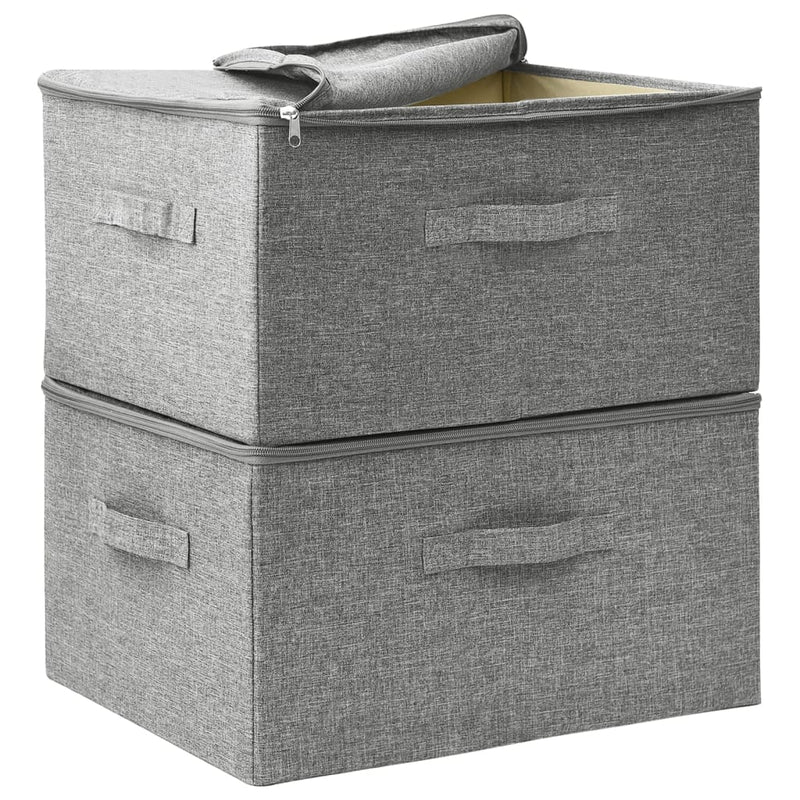 vidaXL 2 db szürke szövet tárolódoboz 43 x 34 x 23 cm