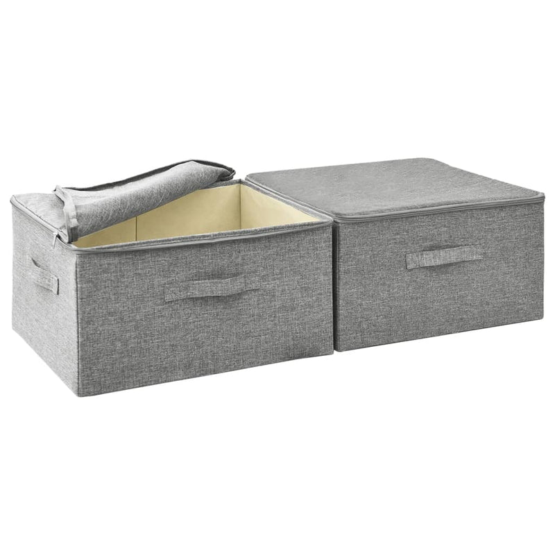 vidaXL 2 db szürke szövet tárolódoboz 43 x 34 x 23 cm