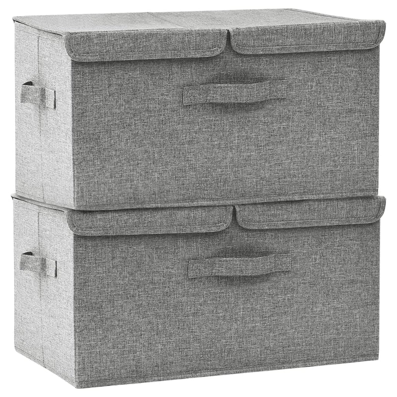 vidaXL 2 db szürke szövet tárolódoboz 50 x 30 x 25 cm