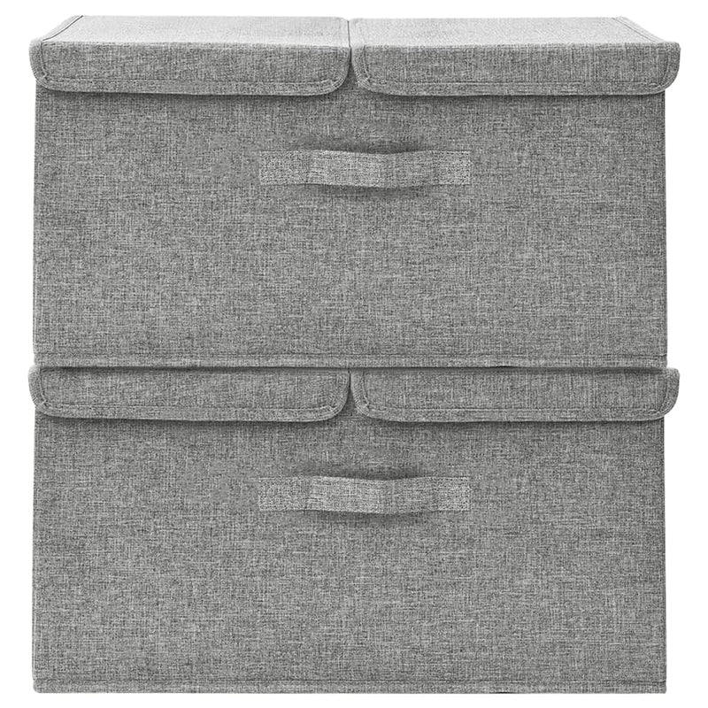 vidaXL 2 db szürke szövet tárolódoboz 50 x 30 x 25 cm