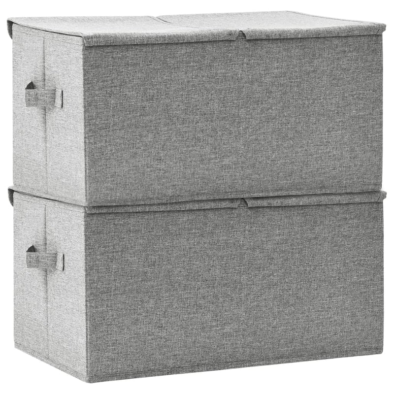 vidaXL 2 db szürke szövet tárolódoboz 50 x 30 x 25 cm