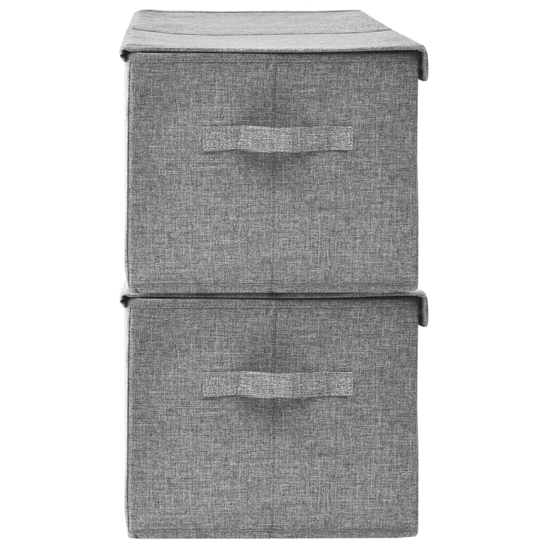 vidaXL 2 db szürke szövet tárolódoboz 50 x 30 x 25 cm
