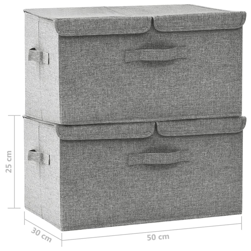 vidaXL 2 db szürke szövet tárolódoboz 50 x 30 x 25 cm