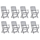 vidaXL 8 db összecsukható tömör akácfa kerti szék