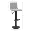 vidaXL 2 db világosszürke bársony bárszék