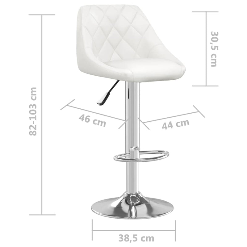 vidaXL 2 db fehér műbőr bárszék