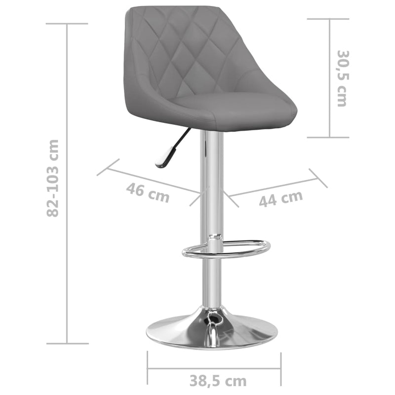 vidaXL 2 db szürke műbőr bárszék