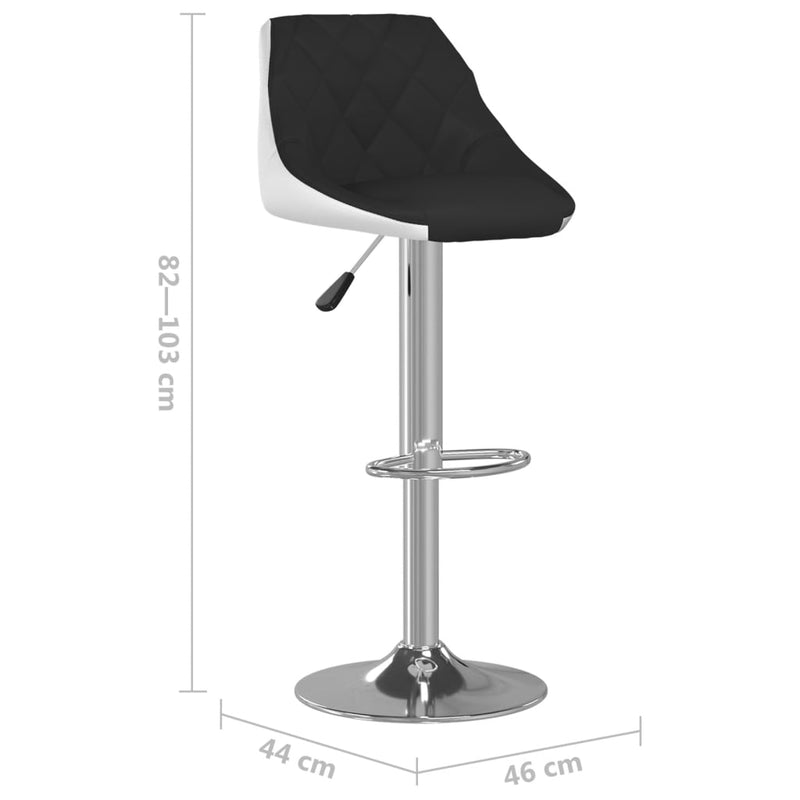 vidaXL 2 db fekete és fehér műbőr bárszék