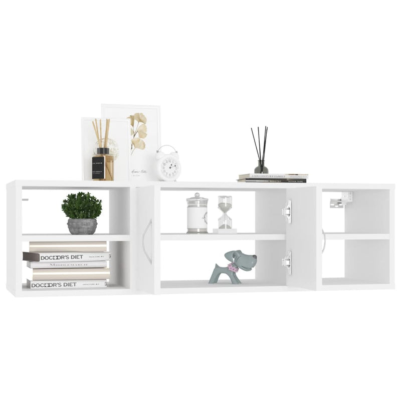 vidaXL fehér szerelt fa fali polc 102 x 30 x 29 cm