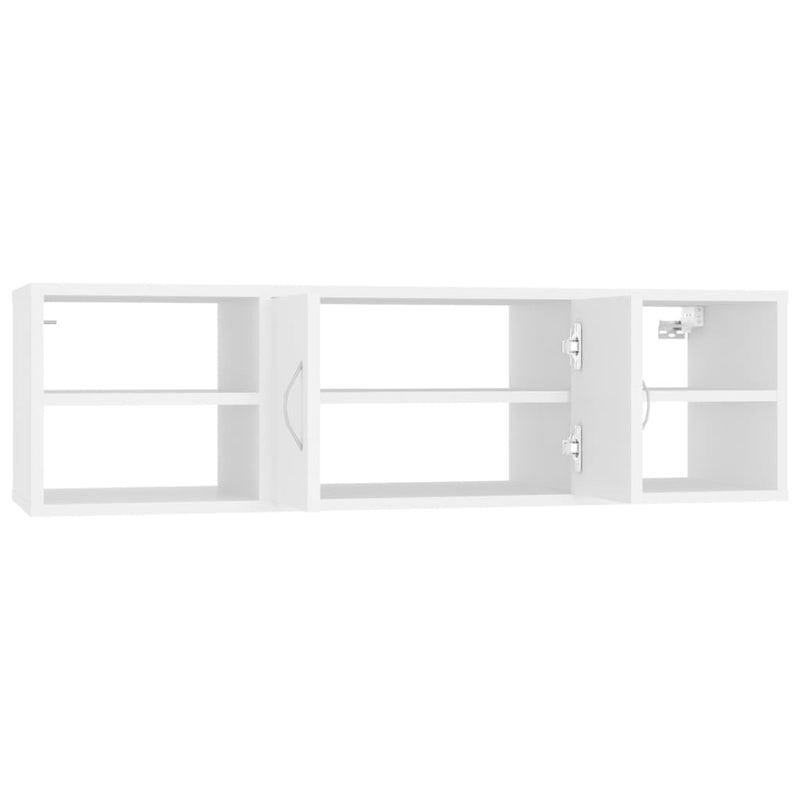vidaXL fehér szerelt fa fali polc 102 x 30 x 29 cm