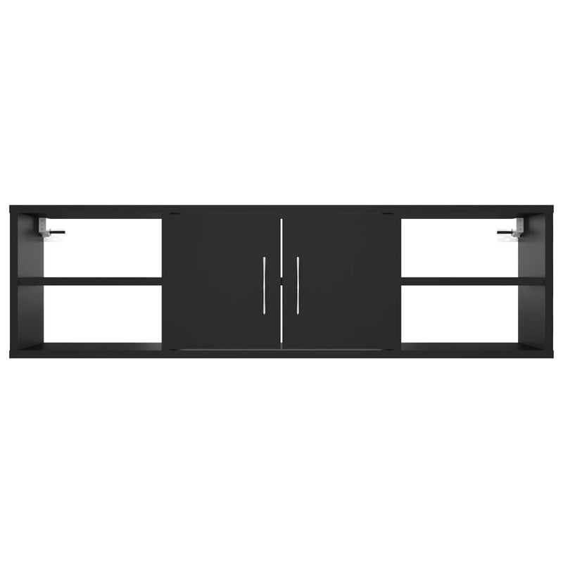vidaXL fekete szerelt fa fali polc 102 x 30 x 29 cm