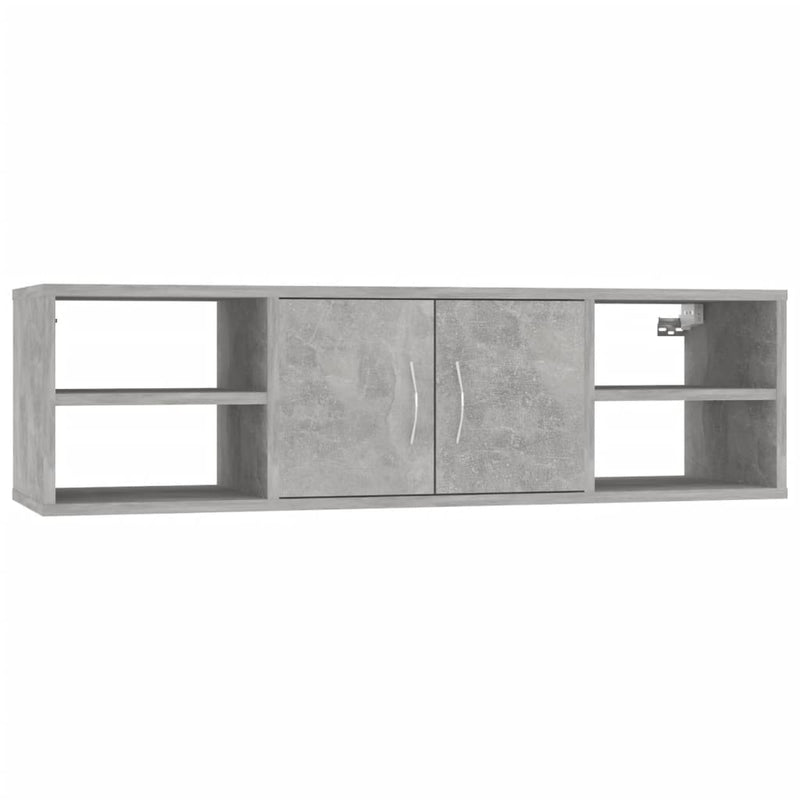 vidaXL betonszürke szerelt fa fali polc 102 x 30 x 29 cm
