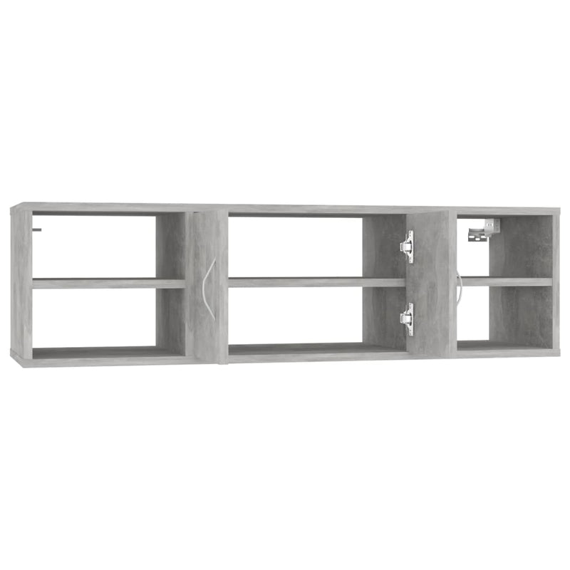 vidaXL betonszürke szerelt fa fali polc 102 x 30 x 29 cm