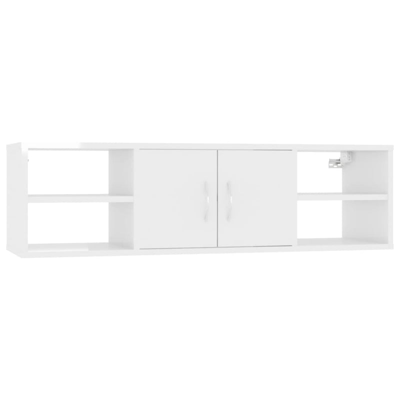 vidaXL magasfényű fehér szerelt fa fali polc 102 x 30 x 29 cm