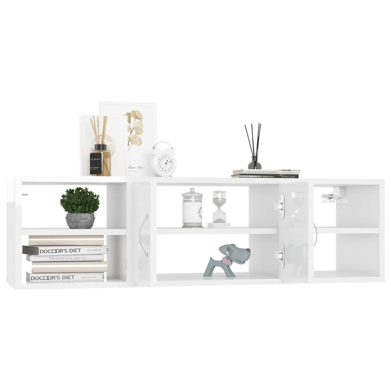 vidaXL magasfényű fehér szerelt fa fali polc 102 x 30 x 29 cm