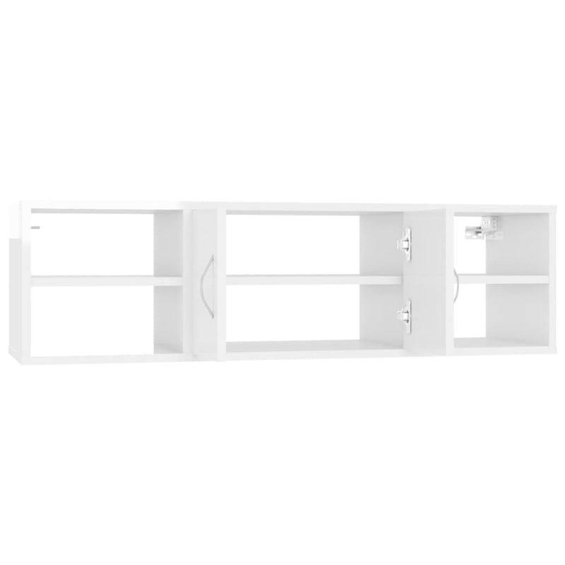 vidaXL magasfényű fehér szerelt fa fali polc 102 x 30 x 29 cm