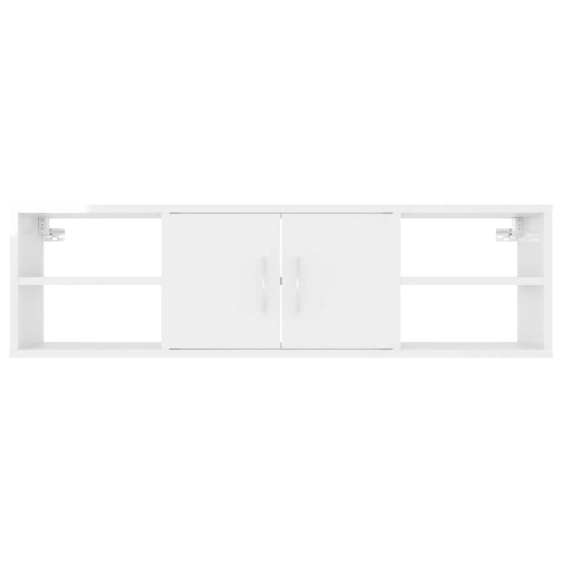 vidaXL magasfényű fehér szerelt fa fali polc 102 x 30 x 29 cm