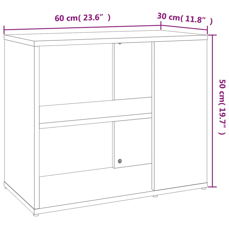 vidaXL betonszürke szerelt fa kisszekrény 60 x 30 x 50 cm