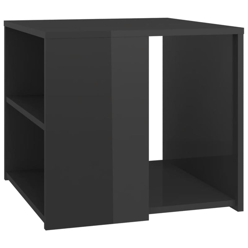 vidaXL magasfényű szürke szerelt fa kisasztal 50 x 50 x 45 cm