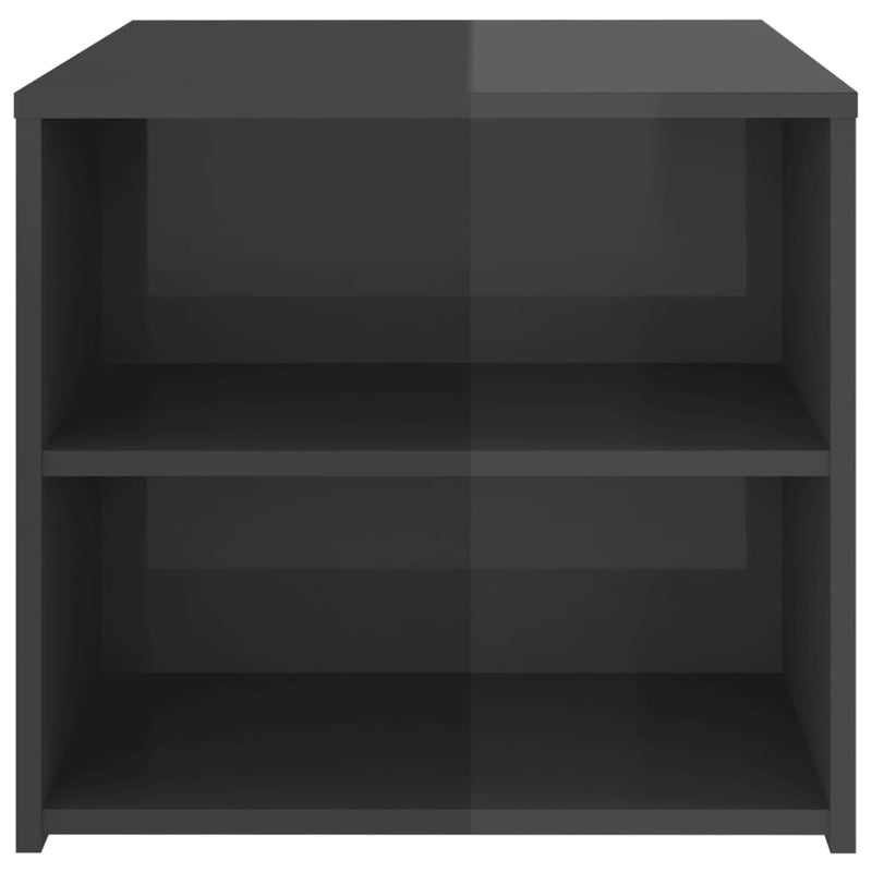 vidaXL magasfényű szürke szerelt fa kisasztal 50 x 50 x 45 cm