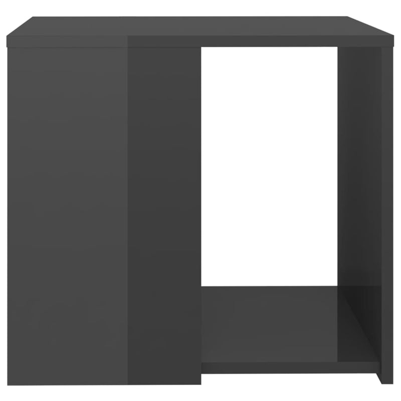 vidaXL magasfényű szürke szerelt fa kisasztal 50 x 50 x 45 cm