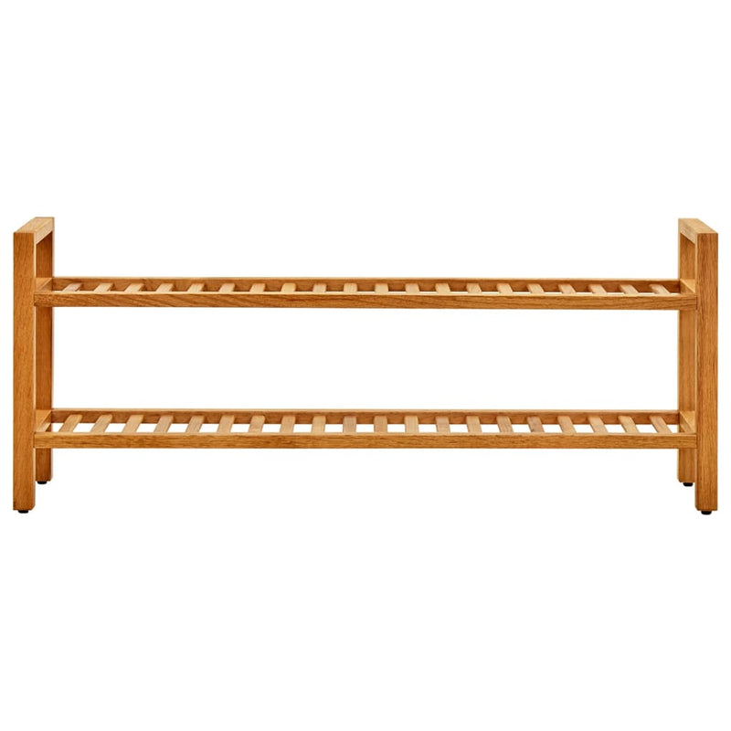 vidaXL tömör tölgyfa cipőtartó 2 polccal 100 x 27 x 40 cm