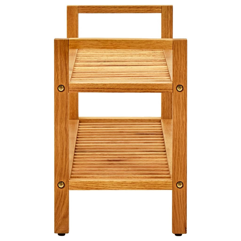 vidaXL tömör tölgyfa cipőtartó 2 polccal 100 x 27 x 40 cm