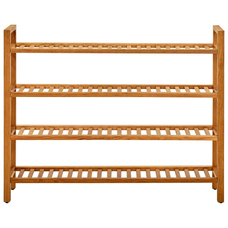 vidaXL tömör tölgyfa cipőtartó 4 polccal 100 x 27 x 80 cm