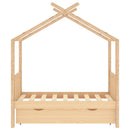 vidaXL fiókos tömör fenyőfa gyerekágykeret 70 x 140 cm