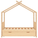 vidaXL fiókos tömör fenyőfa gyerekágykeret 80x160 cm