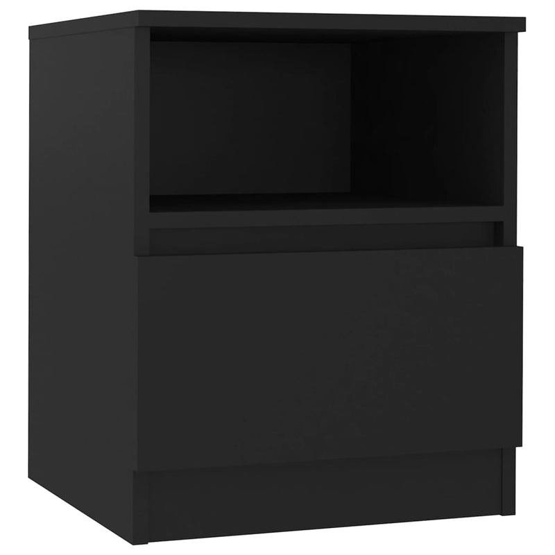 vidaXL 2 db fekete szerelt fa éjjeliszekrény 40 x 40 x 50 cm