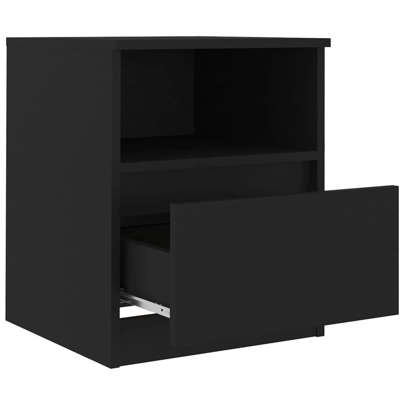 vidaXL 2 db fekete szerelt fa éjjeliszekrény 40 x 40 x 50 cm