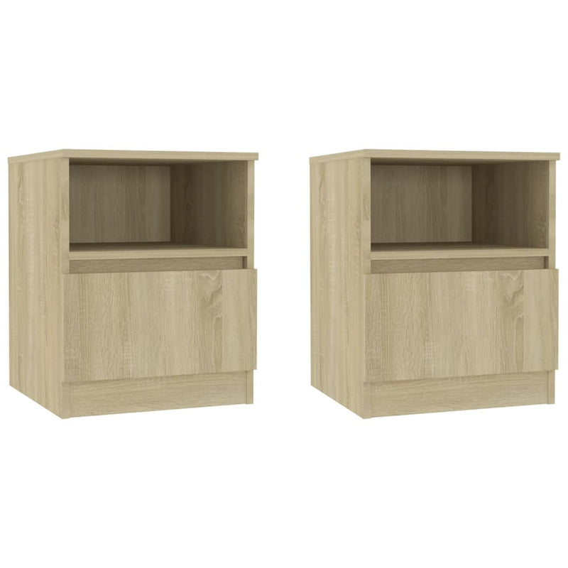 vidaXL 2 db sonoma tölgy színű szerelt fa éjjeliszekrény 40x40x50 cm