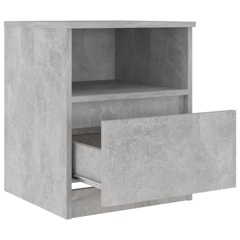 vidaXL 2 db betonszürke szerelt fa éjjeliszekrény 40 x 40 x 50 cm