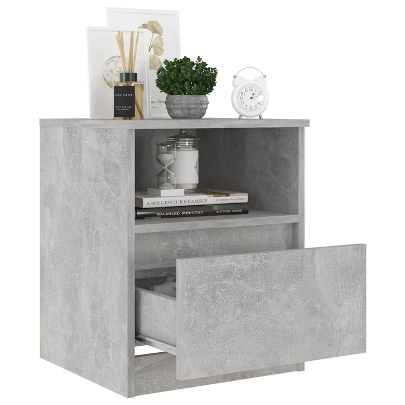 vidaXL 2 db betonszürke szerelt fa éjjeliszekrény 40 x 40 x 50 cm