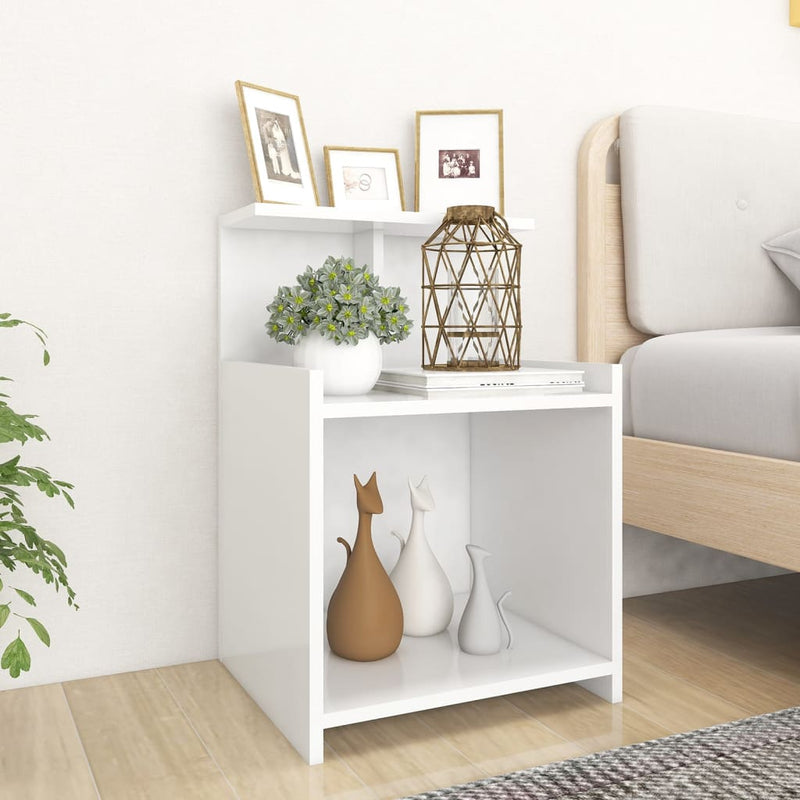 vidaXL 2 db fehér szerelt fa éjjeliszekrény 40 x 35 x 60 cm