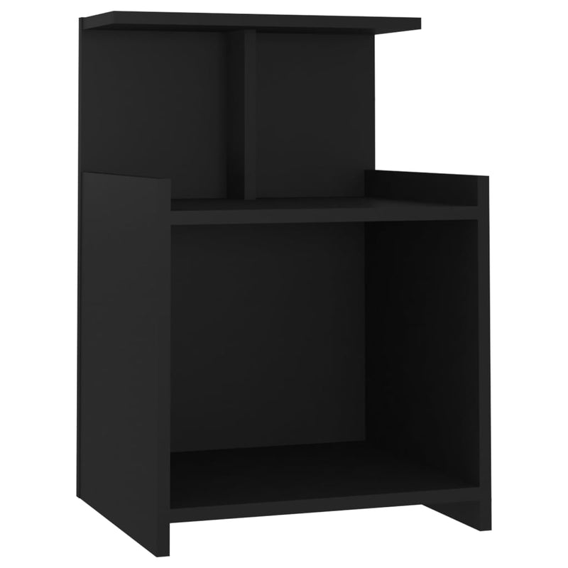 vidaXL 2 db fekete szerelt fa éjjeliszekrény 40 x 35 x 60 cm