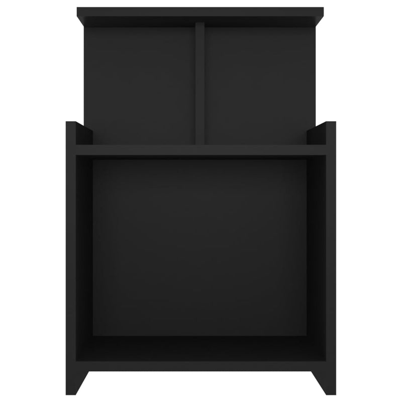 vidaXL 2 db fekete szerelt fa éjjeliszekrény 40 x 35 x 60 cm