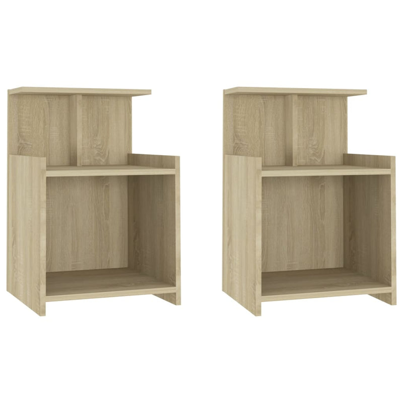vidaXL 2 db sonoma tölgy színű szerelt fa éjjeliszekrény 40x35x60 cm
