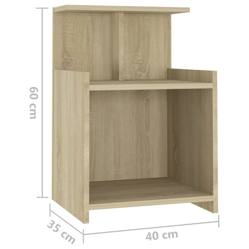 vidaXL 2 db sonoma tölgy színű szerelt fa éjjeliszekrény 40x35x60 cm