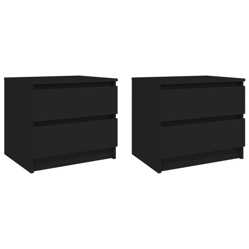 vidaXL 2 db fekete szerelt fa éjjeliszekrény 50 x 39 x 43,5 cm
