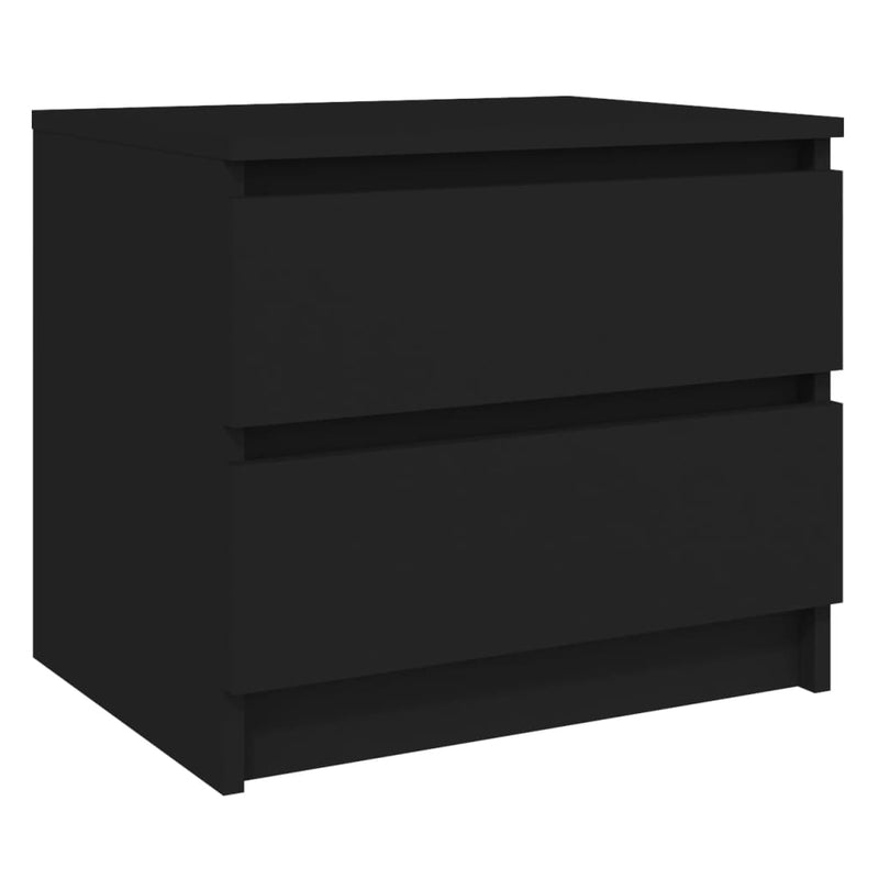 vidaXL 2 db fekete szerelt fa éjjeliszekrény 50 x 39 x 43,5 cm