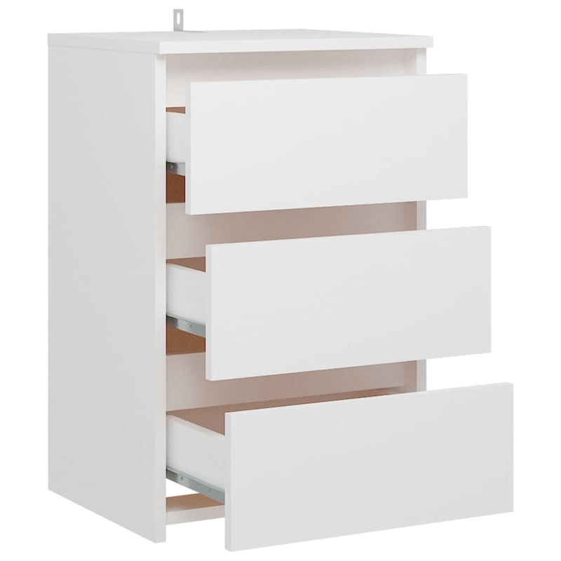 vidaXL 2 db fehér szerelt fa éjjeliszekrény 40 x 35 x 62,5 cm